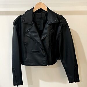 Blank NYC Faux Black Leather Jacket Size Small